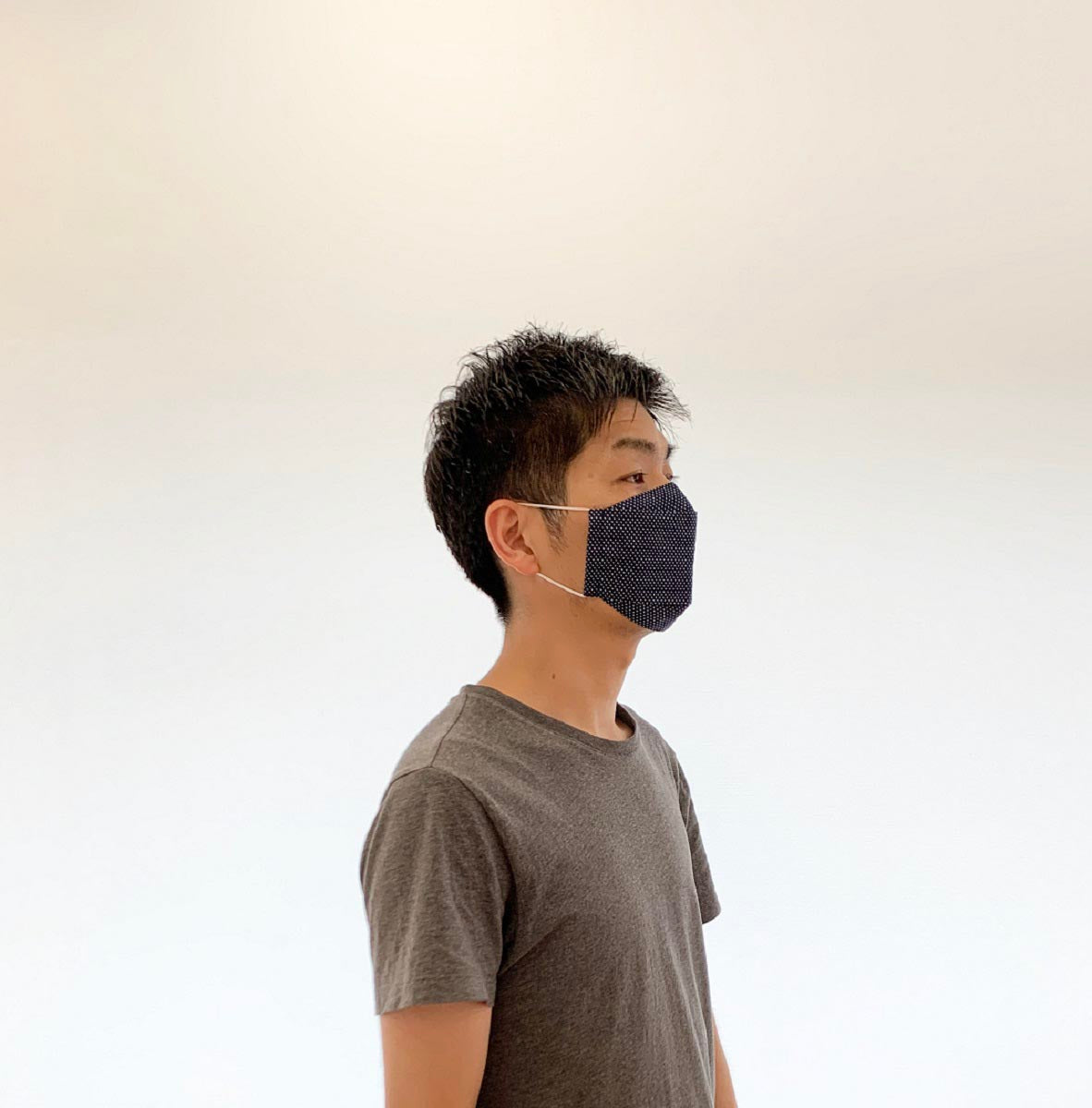 大臣マスク ドット水玉 コットン100% ネイビーの画像14枚目