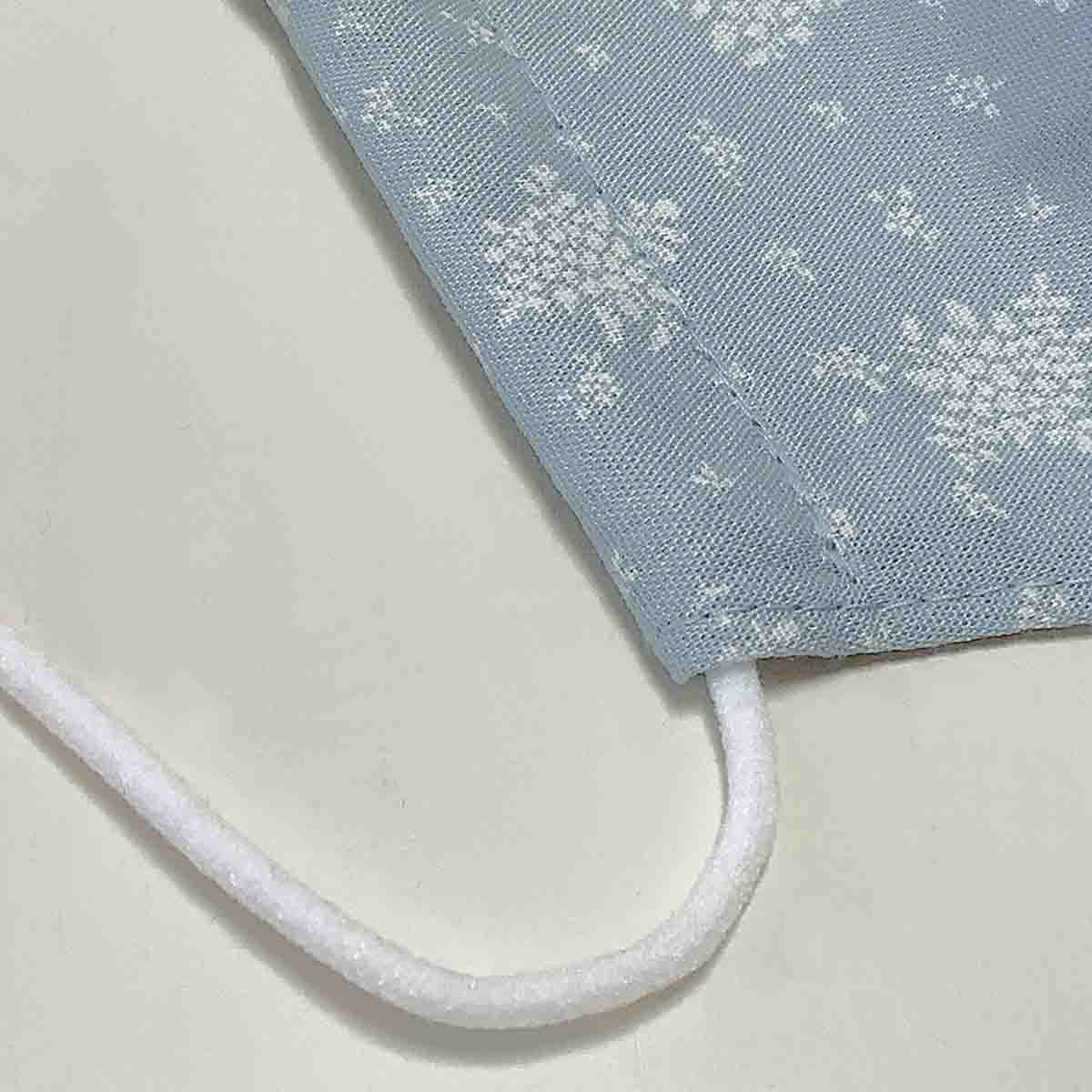 立体マスク ウィンターカラーのブルーグレイ フラワープリント 内側クレンゼ使用の画像2枚目