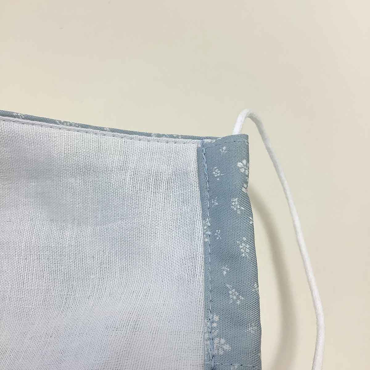 立体マスク ウィンターカラーのブルーグレイ フラワープリント 内側クレンゼ使用の画像5枚目