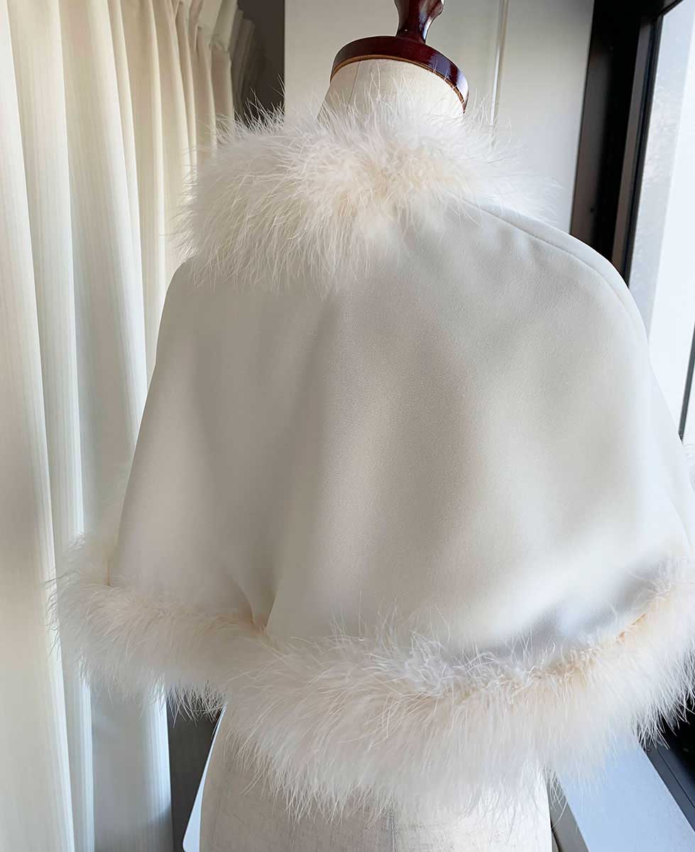 ベルベット&マラボーケープ アイボリーの画像7枚目