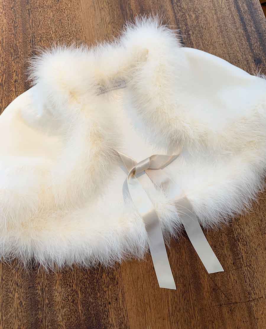 ベルベット&マラボーケープ アイボリーの画像9枚目