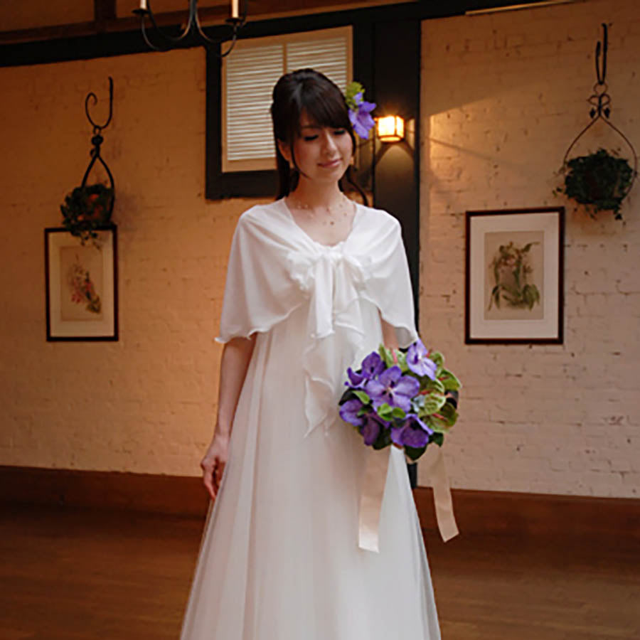 シフォンジョーゼットのU字型ストール の画像2枚目