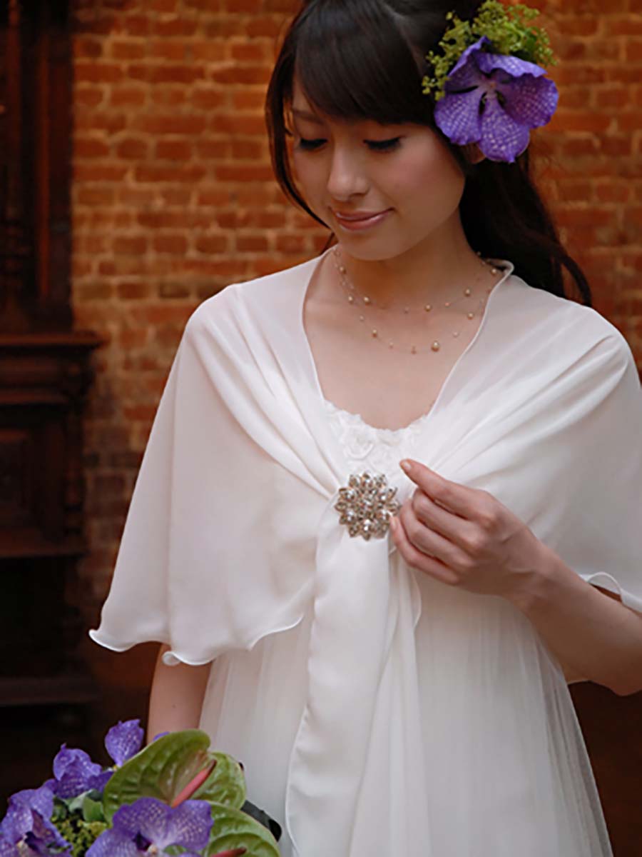 シフォンジョーゼットのU字型ストール の画像9枚目