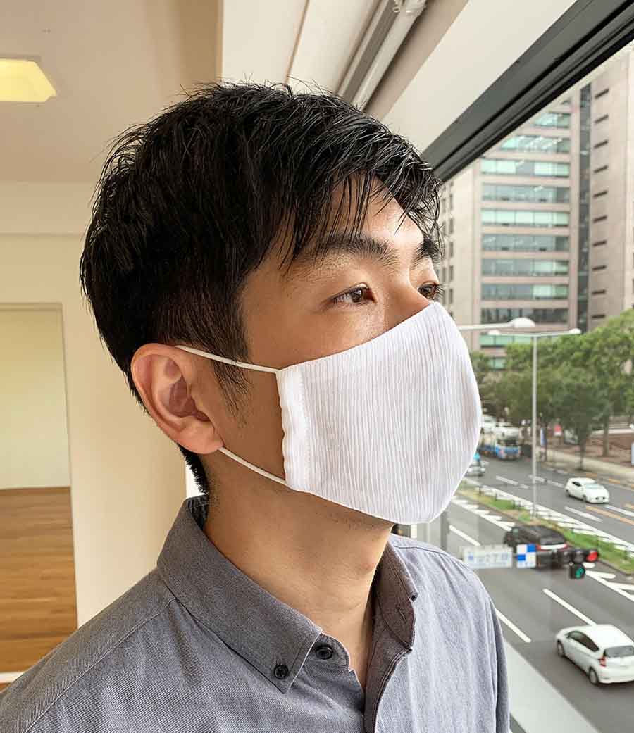 マスク 立体デザイン 表裏とも高島ちぢみの画像6枚目