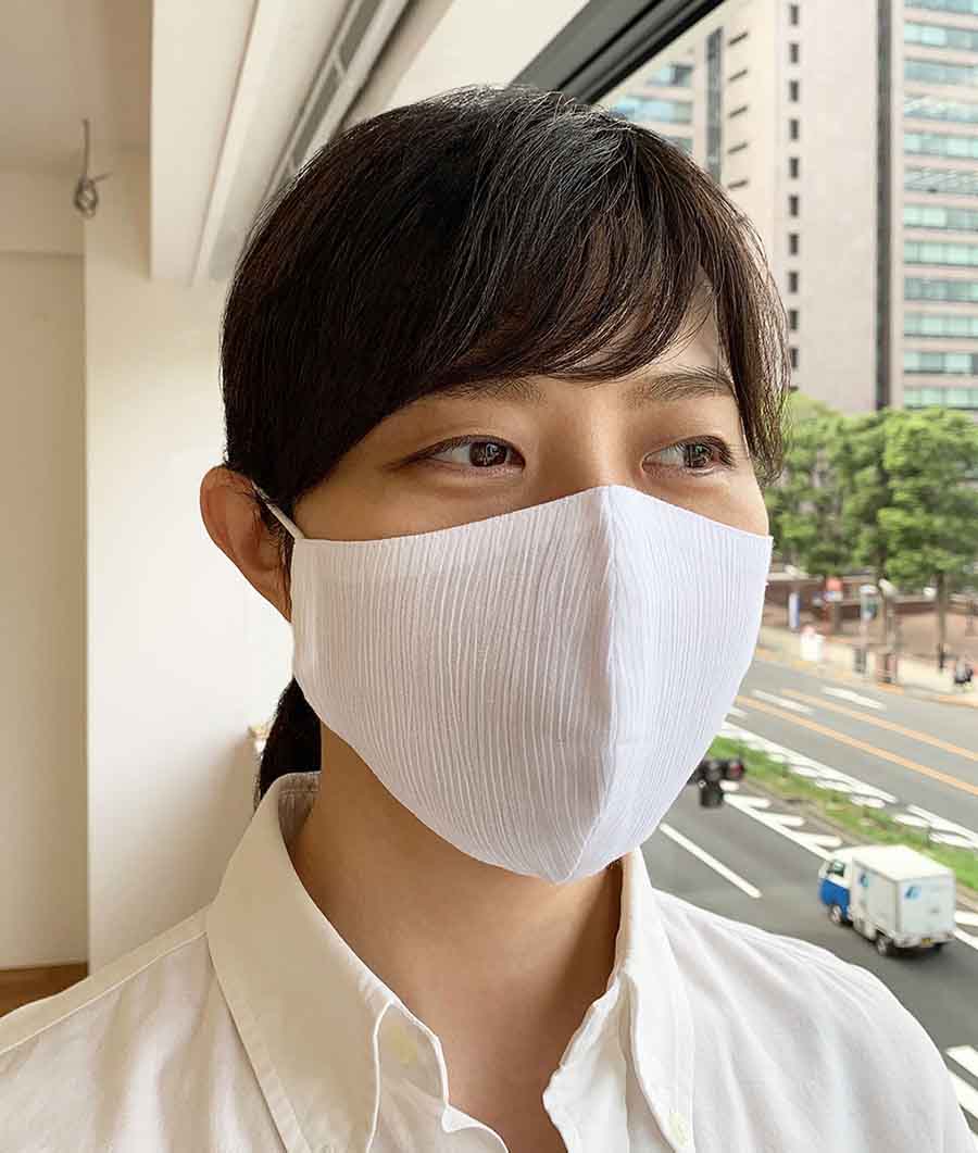 マスク 立体デザイン 表裏とも高島ちぢみの画像8枚目