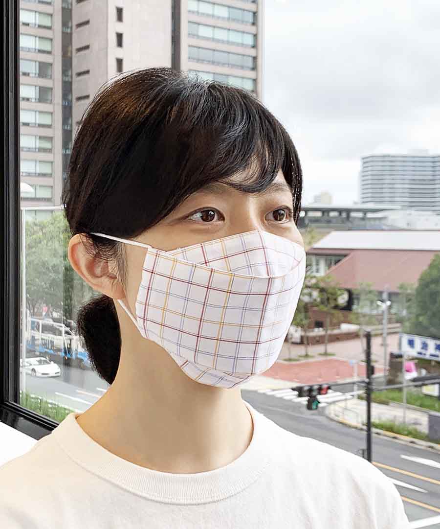 マスク 立体デザイン カラー・ラインのチェック柄の画像8枚目