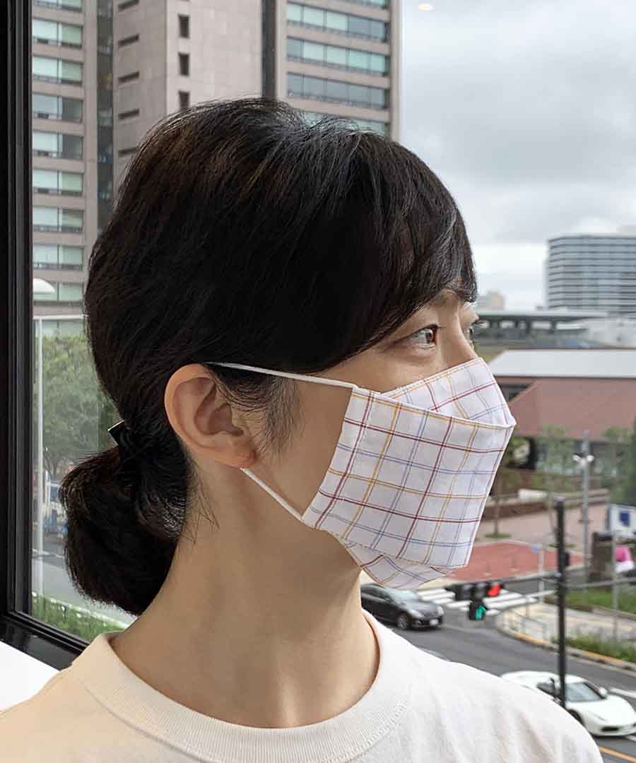 マスク 立体デザイン カラー・ラインのチェック柄の画像9枚目