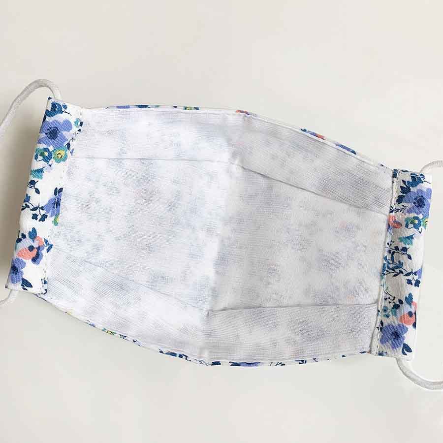 マスク 大臣デザイン ブルーの小花の画像4枚目