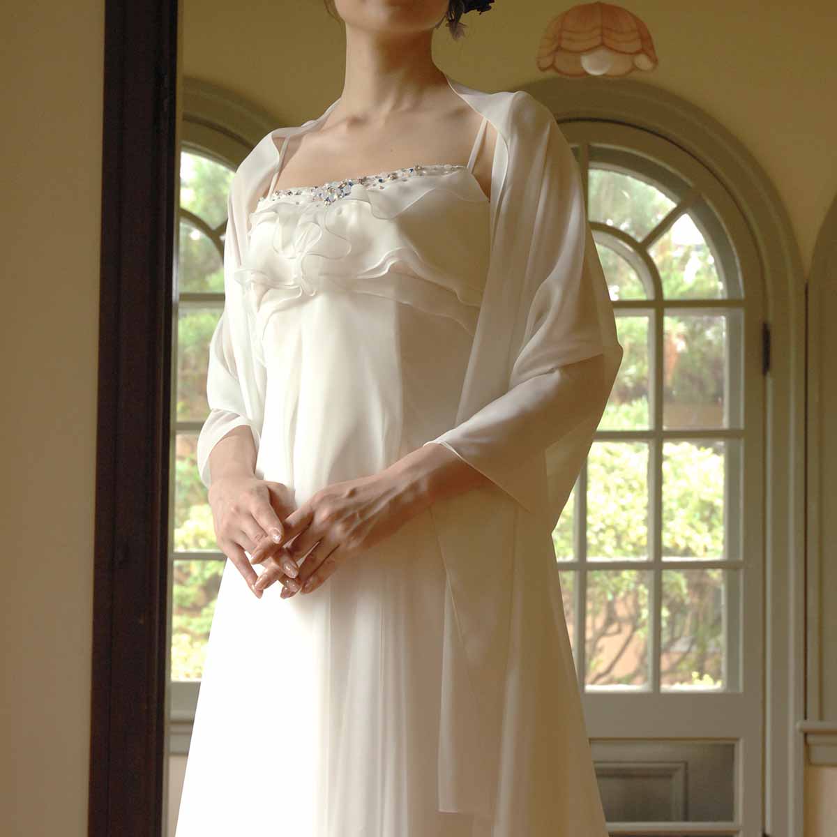 シフォンジョーゼットのソフトドレープショール の画像2枚目