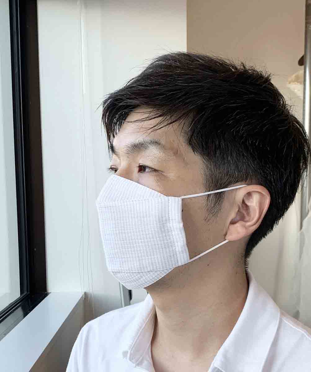 マスク ALL高島ちぢみ 大臣デザイン ★ベージュストライプの画像14枚目