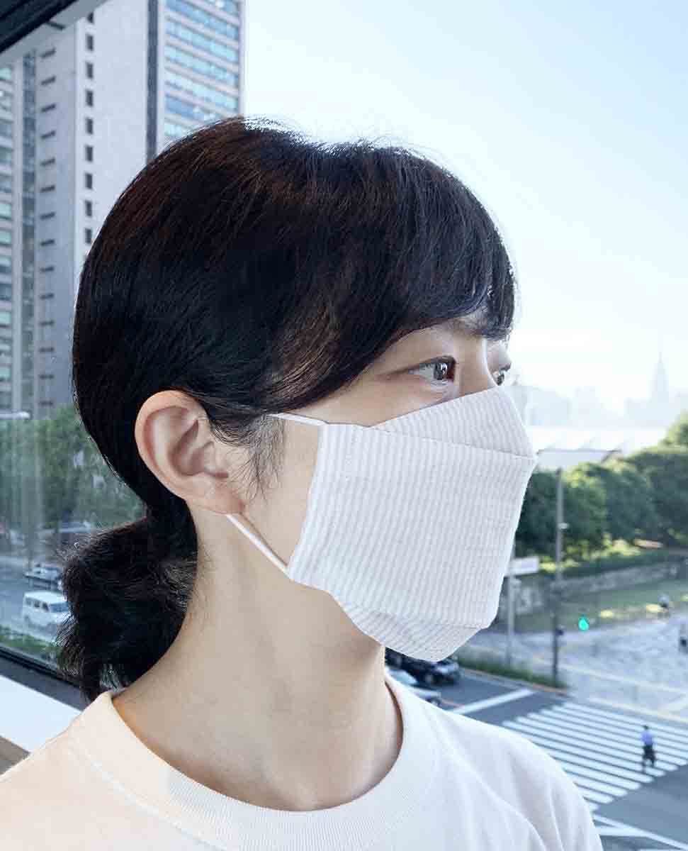 マスク ALL高島ちぢみ 大臣デザイン ★ベージュストライプの画像16枚目