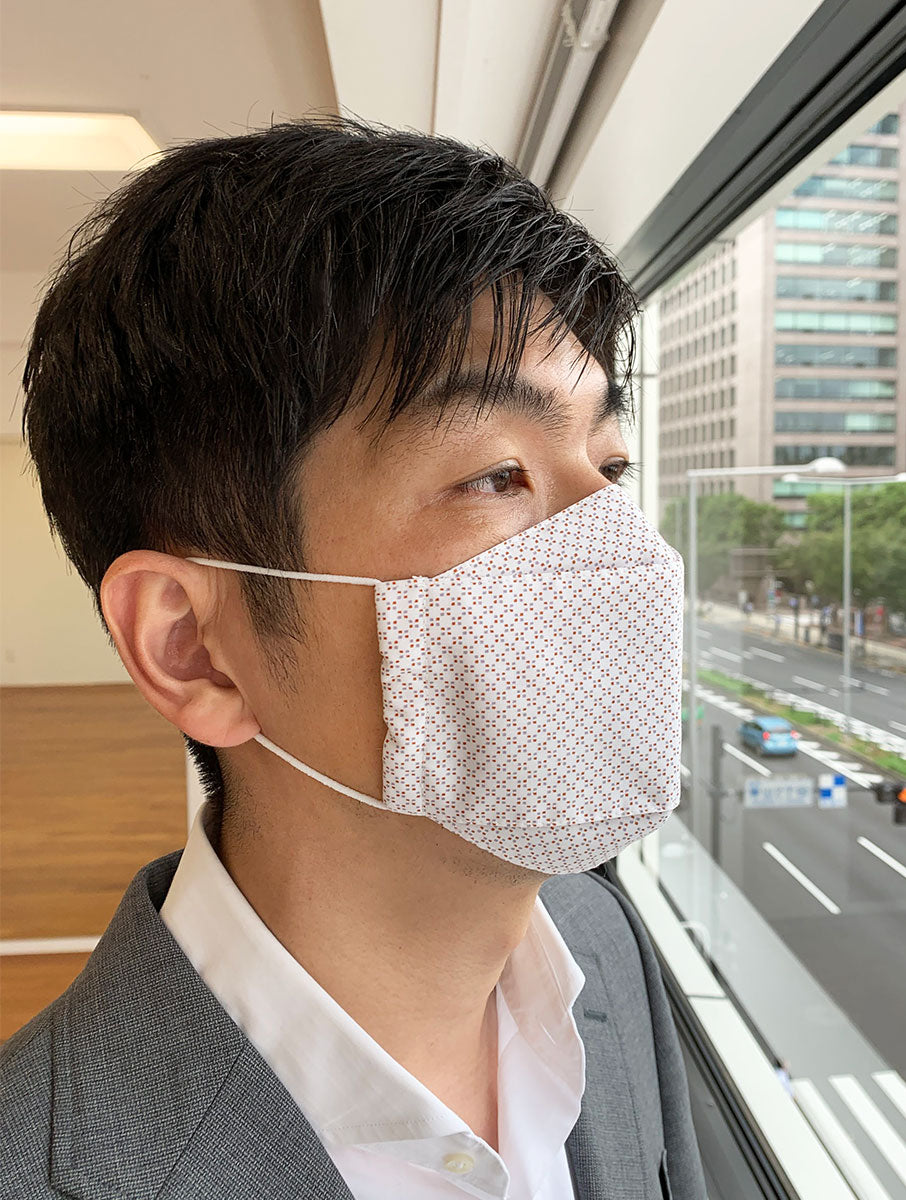 日本製布マスク 10枚セット 幾何学柄コットン100%×高島ちぢみの画像6枚目