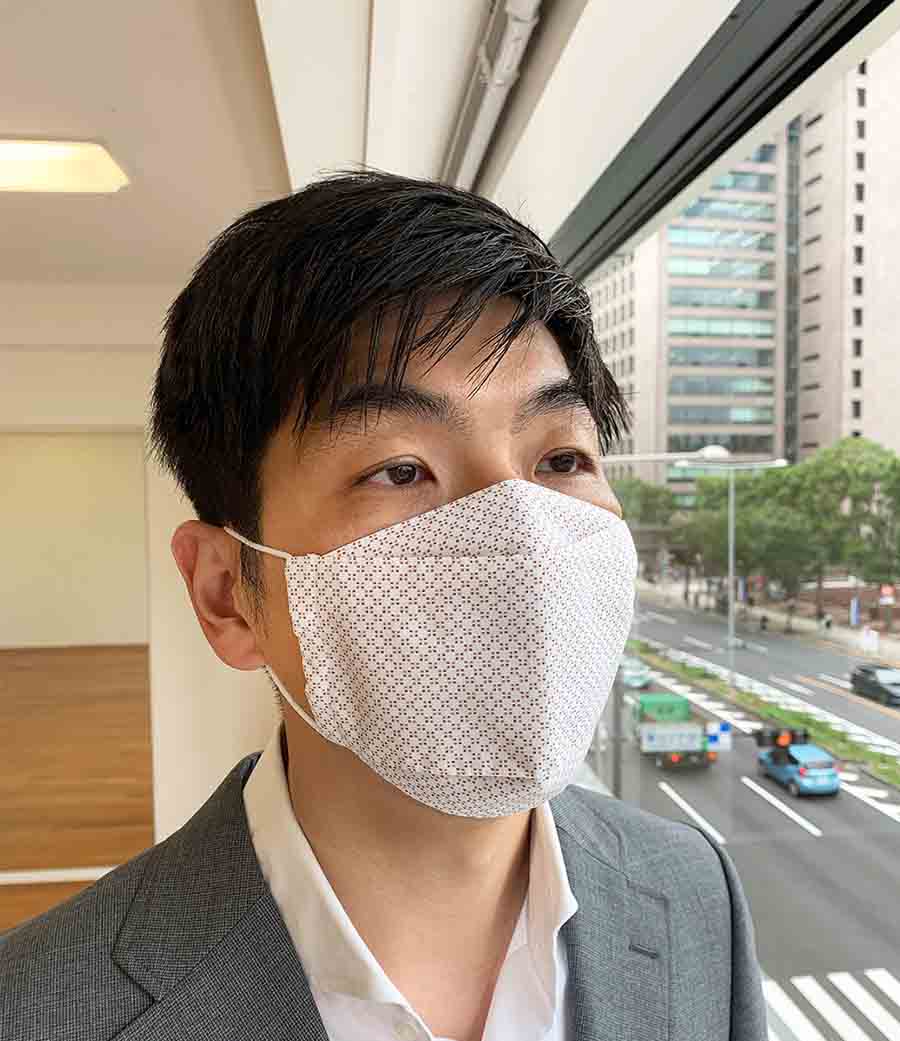 日本製布マスク 10枚セット 幾何学柄コットン100%×高島ちぢみの画像7枚目