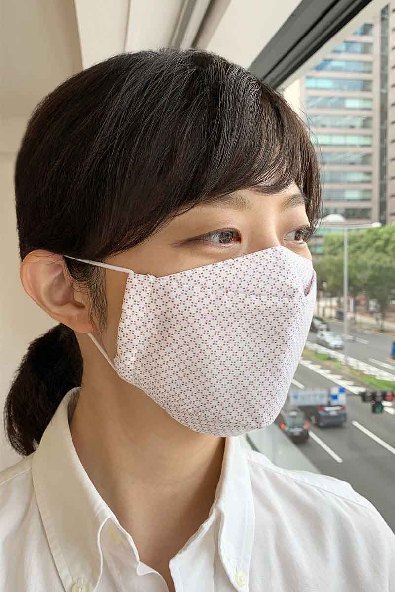 日本製布マスク 10枚セット 幾何学柄コットン100%×高島ちぢみの画像8枚目