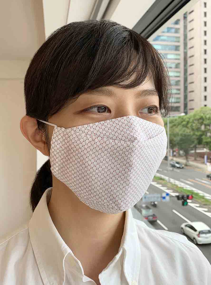 日本製布マスク 10枚セット 幾何学柄コットン100%×高島ちぢみの画像11枚目