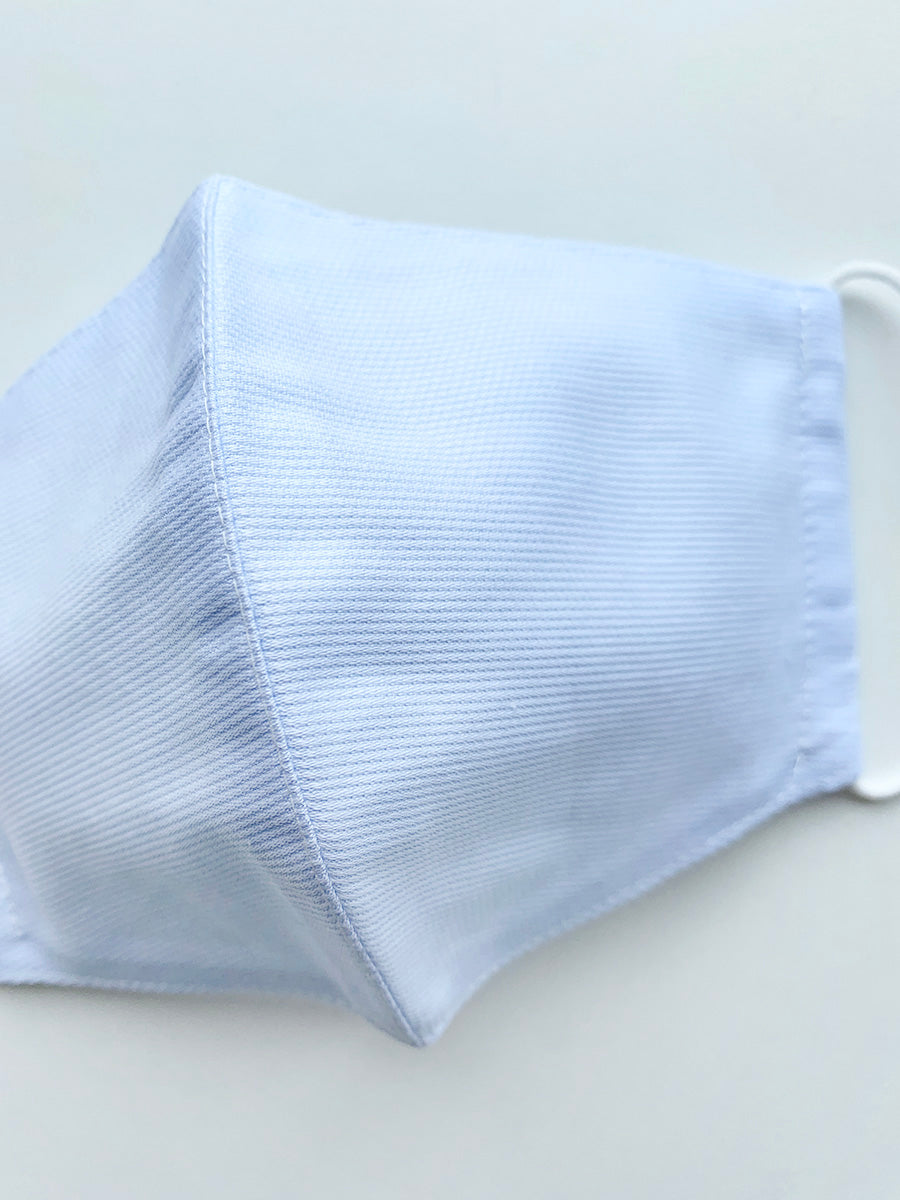 日本製 布マスク シャープな立体型 やさしい水色柄の画像2枚目