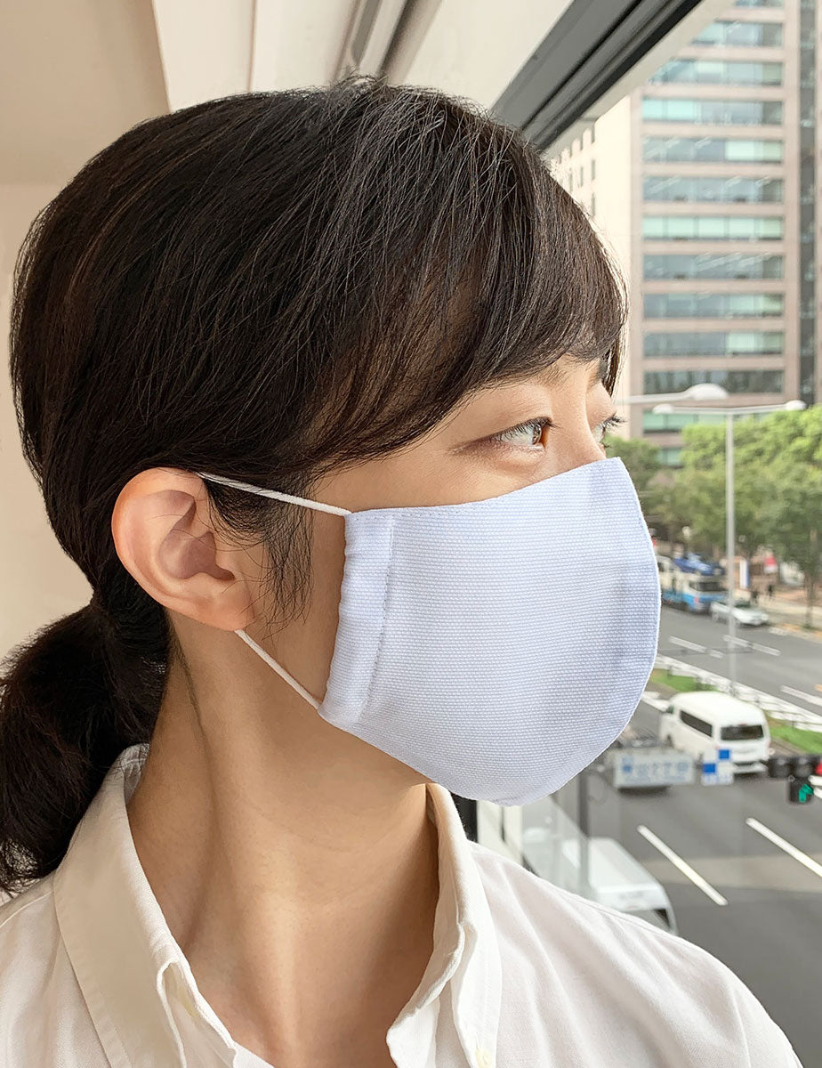 日本製 布マスク シャープな立体型 やさしい水色柄の画像9枚目