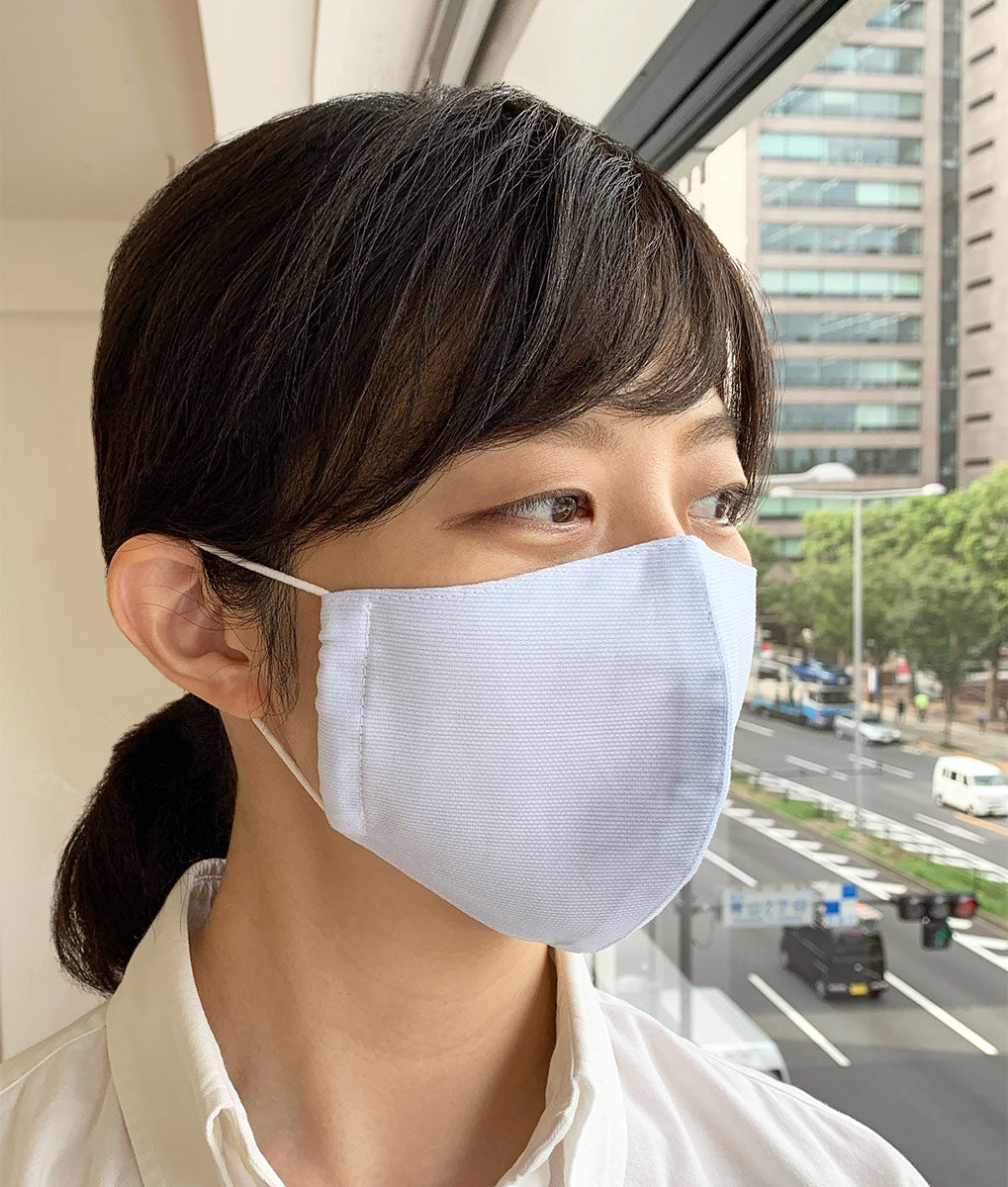 日本製 布マスク シャープな立体型 やさしい水色柄の画像14枚目