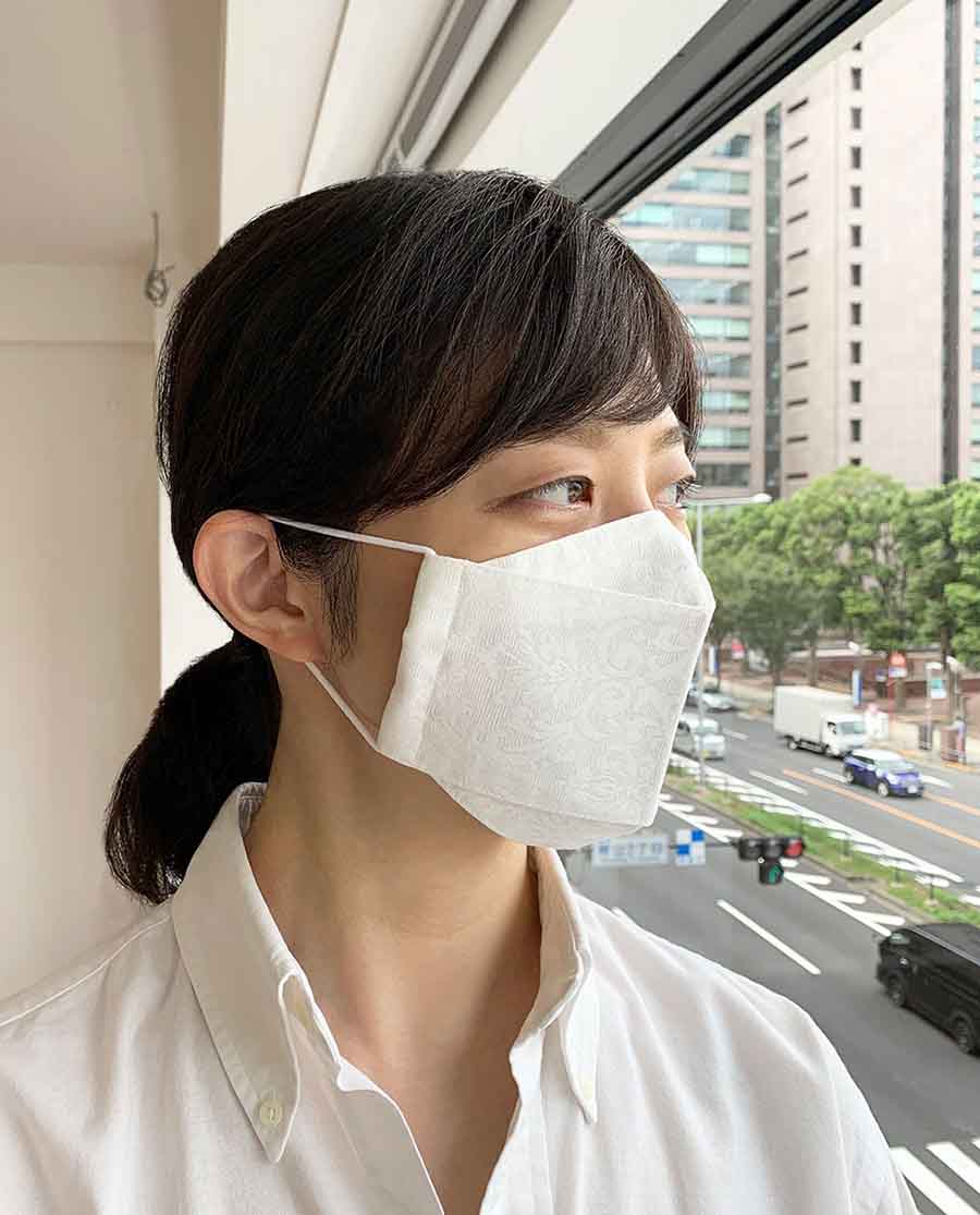 マスク　大臣デザイン　ホワイト　ジャガード　ダマスクの画像13枚目