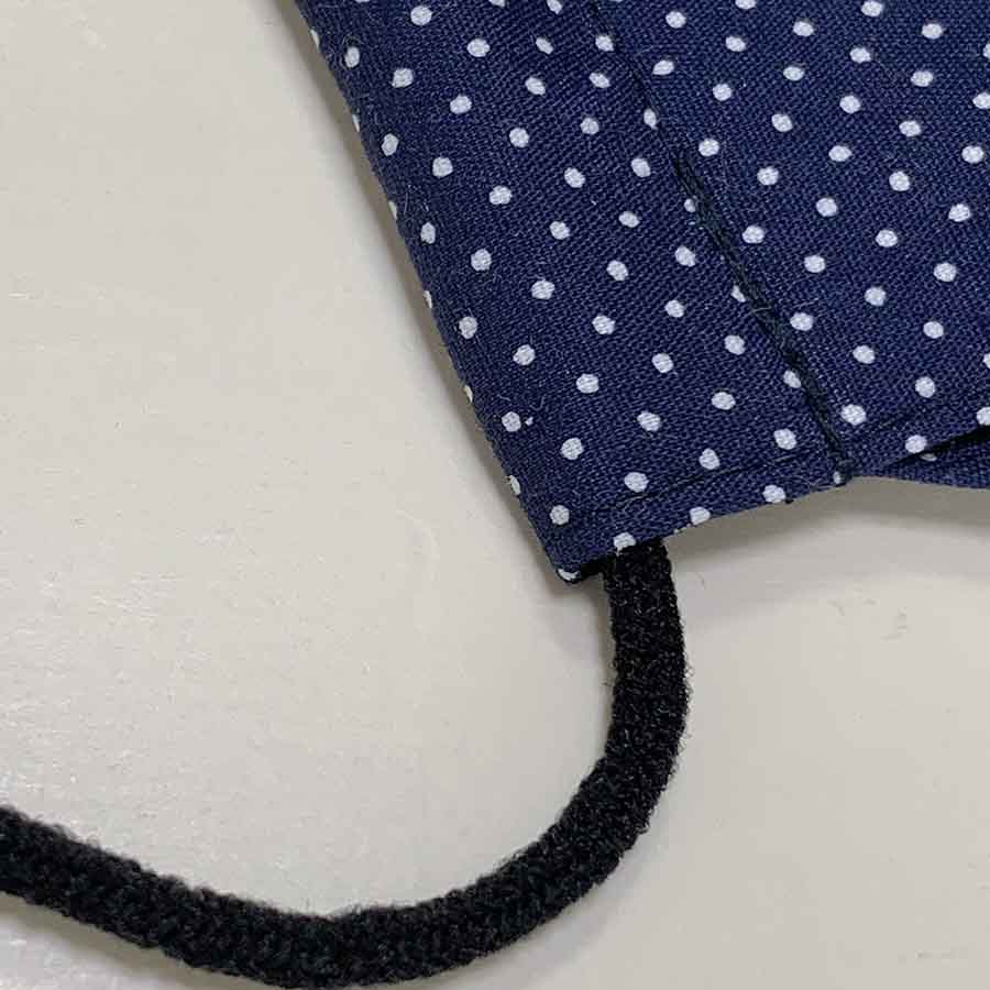 大臣マスク　ドット水玉　コットン100％　ネイビーの画像2枚目