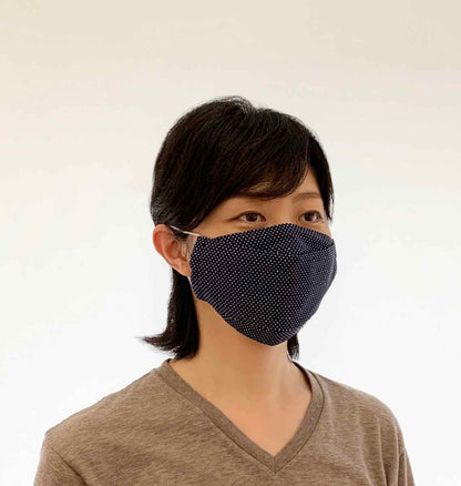 大臣マスク　ドット水玉　コットン100％　ネイビーの画像15枚目