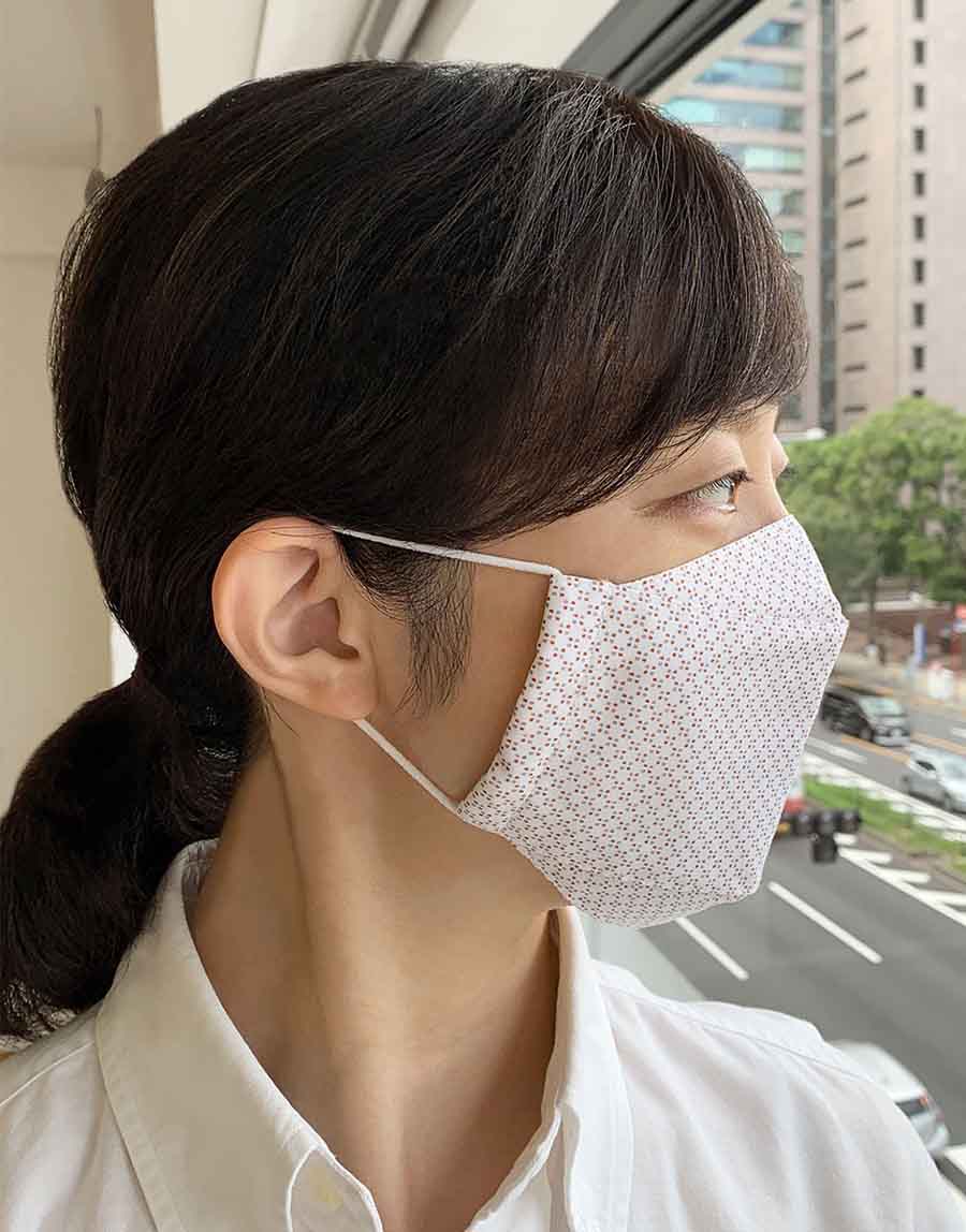 日本製布マスク 10枚セット 幾何学柄コットン100％×高島ちぢみの画像9枚目