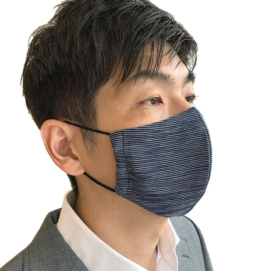 マスク　表も裏も高島ちぢみ使用　立体デザインの画像1枚目